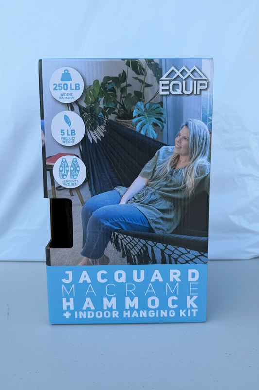 EQUIP Jacquard Macrame Hammock with Indoor Hanging Kit