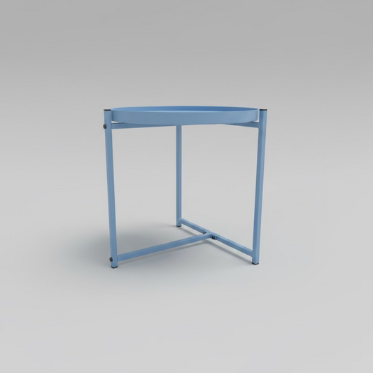 Room Essentials Steel Round Tray-Top Side Table — Blue (Indoor/Outdoor)
