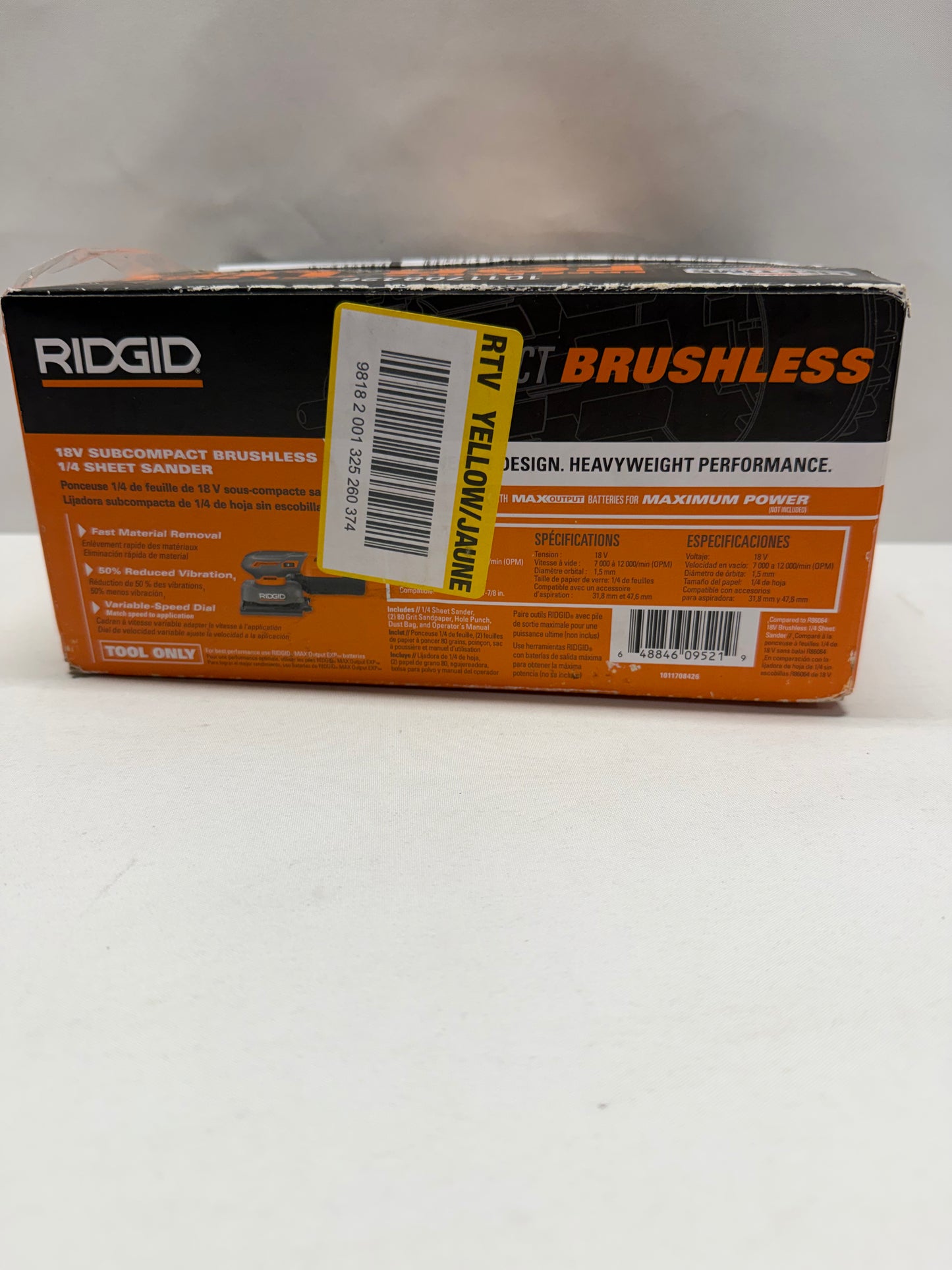 Rigid Subcompact Brushless 18V (R87064B)